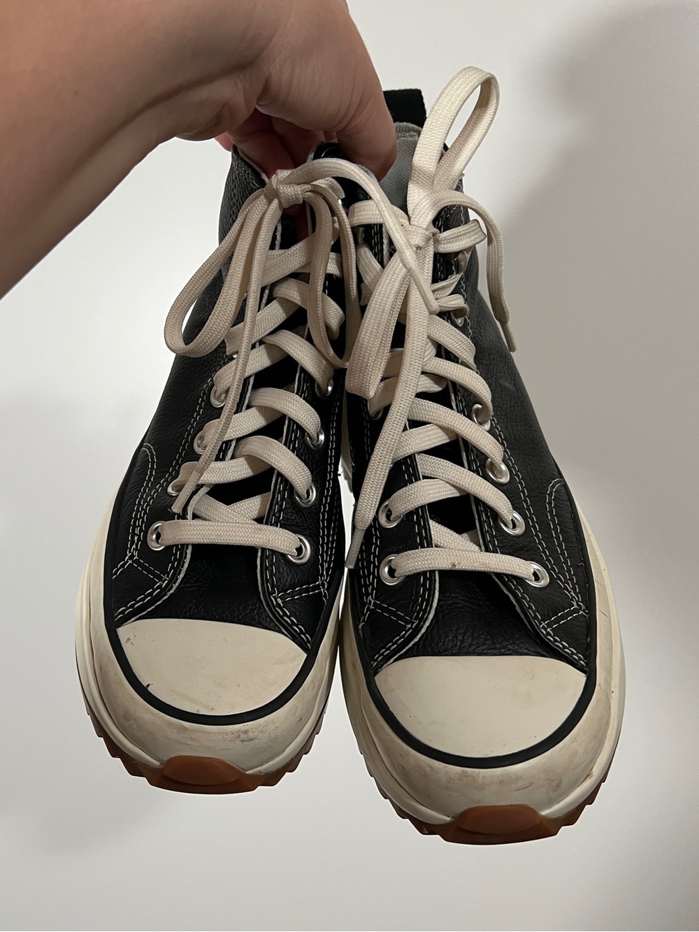 Converse Leather Run Star Hike Platform Chuck Taylors Black Size Women’s 6 EU 37 - Picture 6 of 9